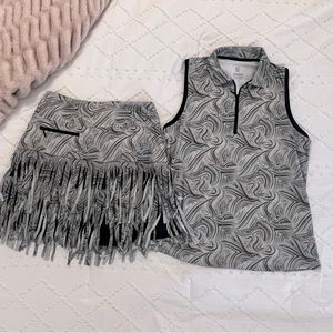 GGblue luxe sport womens golf or tennis skort and sleeveless collared top